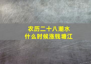 农历二十八潮水什么时候涨钱塘江