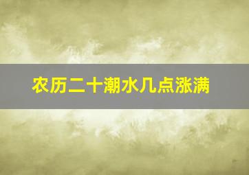 农历二十潮水几点涨满