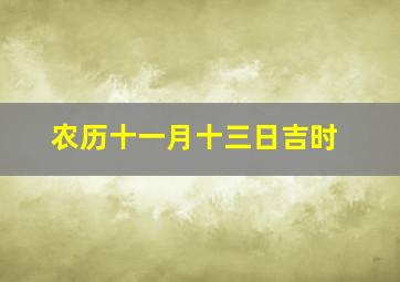 农历十一月十三日吉时