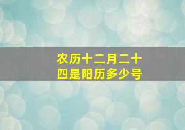 农历十二月二十四是阳历多少号