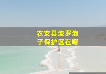 农安县波罗泡子保护区在哪