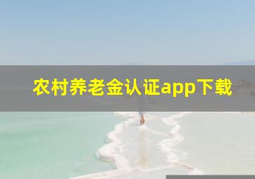 农村养老金认证app下载