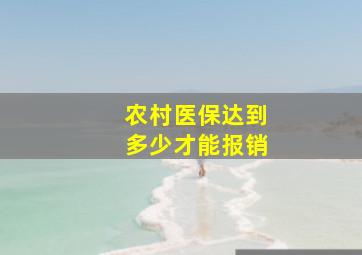 农村医保达到多少才能报销