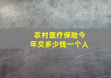 农村医疗保险今年交多少钱一个人