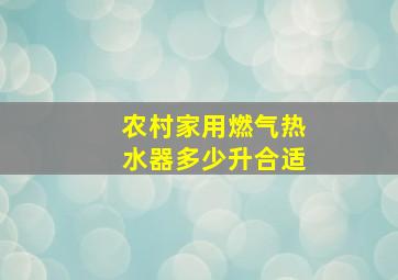 农村家用燃气热水器多少升合适