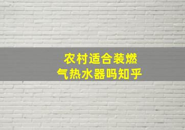 农村适合装燃气热水器吗知乎