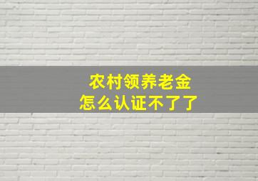 农村领养老金怎么认证不了了