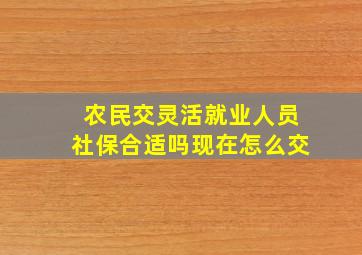 农民交灵活就业人员社保合适吗现在怎么交