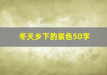 冬天乡下的景色50字