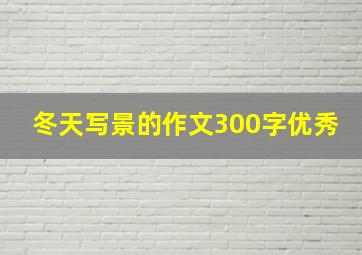 冬天写景的作文300字优秀