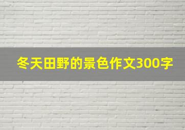 冬天田野的景色作文300字