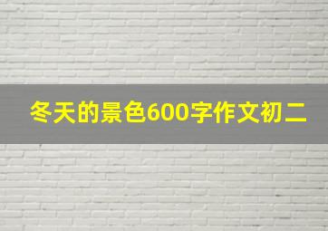 冬天的景色600字作文初二