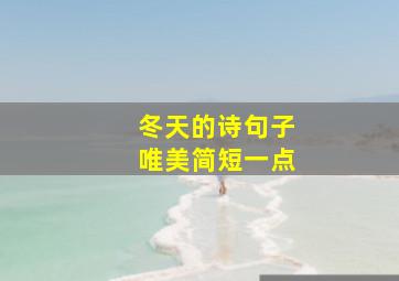 冬天的诗句子唯美简短一点