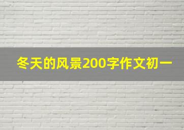 冬天的风景200字作文初一