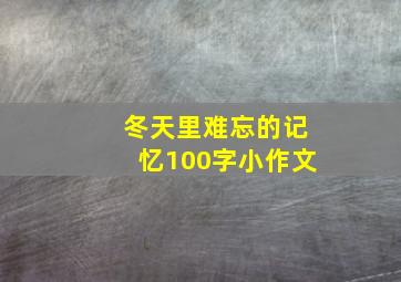 冬天里难忘的记忆100字小作文