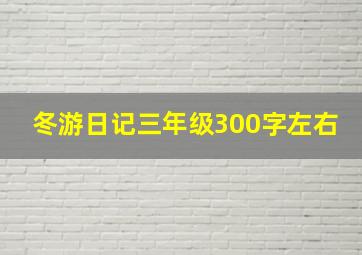 冬游日记三年级300字左右