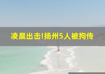 凌晨出击!扬州5人被拘传