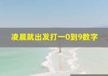 凌晨就出发打一0到9数字