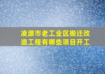 凌源市老工业区搬迁改造工程有哪些项目开工