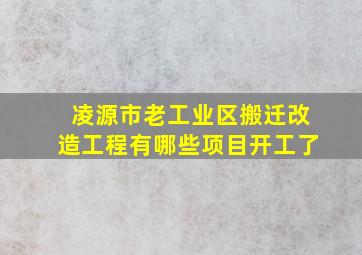 凌源市老工业区搬迁改造工程有哪些项目开工了