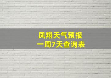 凤翔天气预报一周7天查询表