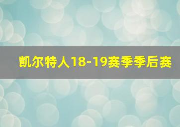 凯尔特人18-19赛季季后赛