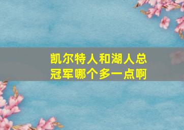 凯尔特人和湖人总冠军哪个多一点啊