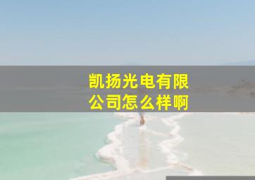 凯扬光电有限公司怎么样啊