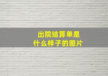 出院结算单是什么样子的图片