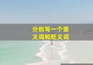 分别写一个褒义词和贬义词