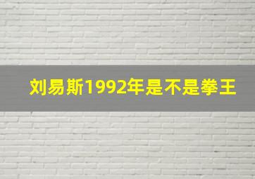 刘易斯1992年是不是拳王