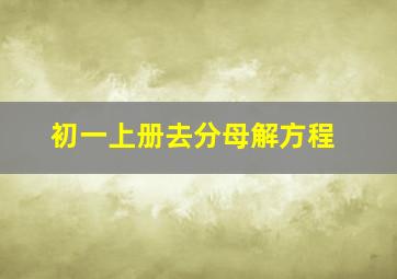 初一上册去分母解方程