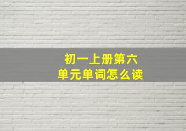 初一上册第六单元单词怎么读