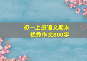 初一上册语文期末优秀作文800字