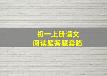 初一上册语文阅读题答题套路