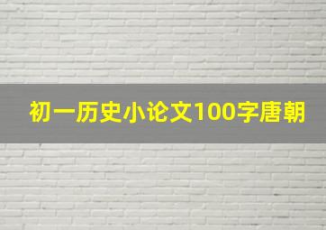 初一历史小论文100字唐朝