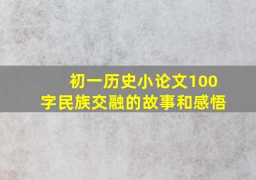 初一历史小论文100字民族交融的故事和感悟