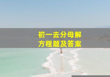 初一去分母解方程题及答案