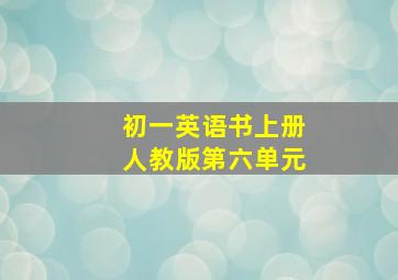 初一英语书上册人教版第六单元