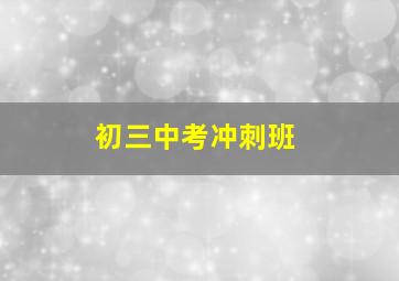 初三中考冲刺班