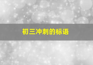 初三冲刺的标语