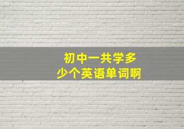 初中一共学多少个英语单词啊