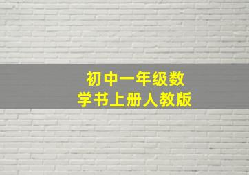 初中一年级数学书上册人教版