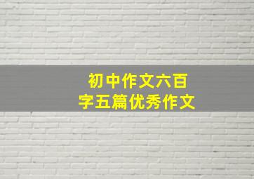 初中作文六百字五篇优秀作文