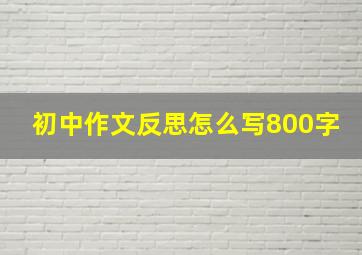 初中作文反思怎么写800字