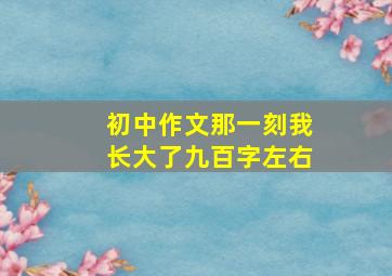 初中作文那一刻我长大了九百字左右