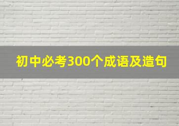 初中必考300个成语及造句