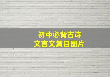 初中必背古诗文言文篇目图片