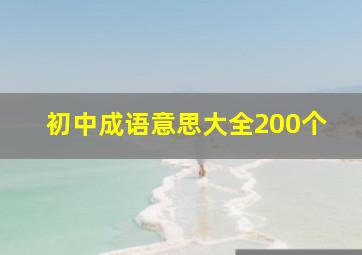 初中成语意思大全200个