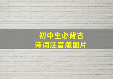 初中生必背古诗词注音版图片